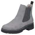 Produktbild: Rieker Chelseaboots Winterstiefelette, Winterboots, Blockabsatz, mit Stretcheinsatz grau 36 EU
