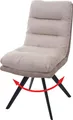 Produktbild: Esszimmerstuhl HWC-G66, Küchenstuhl Stuhl, drehbar Auto-Position Stoff/Textil MVG creme