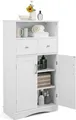 Produktbild: GOPLUS Badezimmerschrank, Badschrank mit offener Ablage & 2 Schubladen, Unterschrank Beistellschrank für Badezimmer & Wohnzimmer, weiß, 60 × 30 × 108cm