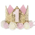 Produktbild: Voarge 1 Jahr Geburtstag Baby Krone, Geburtstag Krone Baby Geburtstagskrone Haarband Haarschmuck, Haarschmuck Stirnband Haarband Für Babys , Rosa