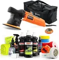 Produktbild: Poliermaschinen Set: ADBL D09125 Exzenter Poliermaschine + Sonax Politur Set + Royal Pads Premium Polierpads + Dr. Wack Versiegelung für Lack- & Scheiben + Zubehör | 18-teilig