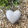 Produktbild: Grabherz Grabengel Spruch - Ich vermisse Dich - Grabschmuck Grabdeko Trauerherz 12cm , 580g natur
