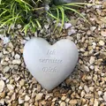 Produktbild: Radami Gartenfigur Grabherz mit Engel Ich vermisse Dich, 12 cm, Gedenkstein natur