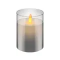 Produktbild: 60370 LED Echtwachskerze im Glas / 10cm hoch / Flammenlose Kerzen mit bewegli...
