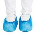 Produktbild: Hygostar 2000x Schuhüberzieher Einweg blau, CPE Überzieher Schuhe, Schuh Überzieher wasserdicht, Überschuhe Fersenschutz für Schuhe, Schuhüberzieher reißfest, Überschuhe elastisch, Überziehschuhe