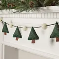 Produktbild: Lights4fun Filz-Girlande Tannenbäume | Weihnachtsdeko Weihnachten Advent Christfest | Weihnachtsgirlande Baum Innen | Minimalistische Deko | Länge 1,30 m