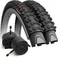 Produktbild: Fincci Fahrradreifen 26 Zoll 1.95 mit 2X Fahrradschlauch 26 Zoll Schrader 48mm