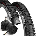 Produktbild: Fahrradreifen 26 Zoll 1.95 mit 2X Fahrradschlauch 26 Zoll Autoventil Schrader...