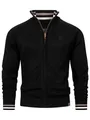 Produktbild: Indicode Herren INArutemia Strickjacke aus Baumwolle | Fein-Strick Cardigan mit Stehkragen und Reißverschluss Black, M