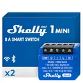 Produktbild: Shelly 1 Mini Gen3 - WLAN Smart Relaisschalter, 1 Kanal, 8A, Potentialfreier Kontakt, Lichtschalter, Garagentoröffner, Smart Home, Zeitschaltuhr, Kein Hub Erforderlich, Alexa & Google Home (2 Stück)