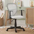 Produktbild: IDIMEX Schreibtischstuhl Kinder Studio-1 höhenverstellbar, Weiß - Bürostuhl für Kinderzimmer ergonomisch, drehbar mit Armlehnen, atmungsaktiver Meshbezug [max. Belastbarkeit 100 kg]