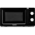 Produktbild: MEDION Mikrowelle klein (20 Liter, 700 Watt, kompakt und platzsparend, 5 Mikrowellenstufen, Auftaufunktion, Timerfunktion, MD11475) - Schwarz