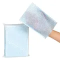 Produktbild: 50er Pack Einweg Waschhandschuhe Faservlies Hygienisch 22x15cm Soft Blau-Weiß