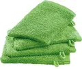 Produktbild: Erwin Müller Waschhandschuh-Set 4er-Pack apfelgrün Größe 15x21 cm - Ludwigsburg - 100% Baumwolle - kuschelweich, saugstark, voluminös - praktisch durch Schlaufe (weitere Farben)
