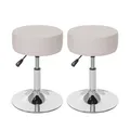 Produktbild: 2er-Set Hocker MCW-C22, Sitzhocker Schminkhocker, höhenverstellbar Ø 35cm ~ Kunstleder, creme