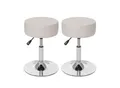 Produktbild: 2er-Set Hocker MCW-C22, Sitzhocker Schminkhocker, höhenverstellbar Ø 35cm ~ Kunstleder, creme