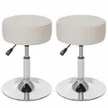 Produktbild: 2er-Set Hocker MCW-C22, Sitzhocker, höhenverstellbar Kunstleder, creme