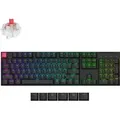 Produktbild: Keychron K10 QMK V2, Verkabelt & Kabellos, USB + RF Wireless + Bluetooth, Mechanischer Switch, QWERTY, RGB-LED, Schwarz - Schwarz