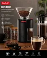 Produktbild: BODUM Bistro Kaffeemühle Schwarz 11750-01 Kegelmahlwerk Elektrisch 12 Mahlgrade