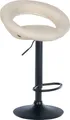 Produktbild: CLP Barhocker Olinda Stoff drehbar und höhenverstellbar,creme schwarz