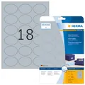 Produktbild: HERMA 4116 Etiketten A4 58,4x42,3 mm silber oval Folie glänzend 450 St.