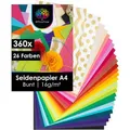 Produktbild: OfficeTree Seidenpapier A4, 26 Farben, 21 x 30cm, 360 Blätter, ungefaltet, 16g/m², 360 Stück