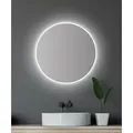 Produktbild: Runder LED Badspiegel Ø 60 cm – TALOS Wandspiegel mit Beleuchtung Neutralweiß, Aluminiumrahmen, feuchtraumgeeignet