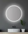 Produktbild: Talos Moderner LED Rundspiegel Moonshine 60 cm mit Aluminiumrahmen Badspiegel mit energiesparender LED-Beleuchtung in neutralweißer Lichtfarbe, 4 mm Spiegelglas, IP24 Spritzwasserschutz