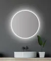 Produktbild: Badspiegel Badezimmerspiegel Spiegel mit LED Beleuchtung rund Ø 60 cm silber