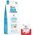 Produktbild: BRIT CARE Dog Grain-free Junior Large Breed Salmon 12kg + Brit Care Snack Immunity 150g