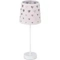 Produktbild: Relaxdays Nachttischlampe Stoff Rosa Herzmotiv 43 cm x 16 cm 550 g