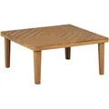 Produktbild: Outdoor Beistelltisch Hellbraun Akazienholz 70 x 70 cm Quadratisch Rustikal Modern für Terrasse Garten Balkon Möbel Außen Gartenausstattung