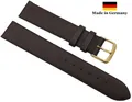 Produktbild: 17mm Kalbsleder Uhrenarmband Uhrenband Uhrband Dunkelbraun mit Goldschließe