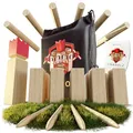 Produktbild: Liebholz® Original Kubb Wikinger Wurfspiel [TESTSIEGER] inkl. Tragebeutel & Spielanleitung - hochwertiges Schwedenschach aus FSC Gummibaumholz - robustes Wikingerspiel für draußen, Schwedenspiel Gr. L