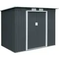 Produktbild: HATTORO P100 XL Metall Gerätehaus Geräteschuppen Schuppen Gartenhaus Pultdach Anthrazit / GRAU - Grau