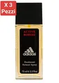 Produktbild: Adidas Active Bodies Natürliches Deodorant Spray 75 ml - 3 Stück