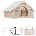 Produktbild: VEVOR Aufblasbare Zelte für Camping 3x3x2,3 m, 4–6 Personen, 300D Oxford 4-Jahreszeiten-Glamping-Zelt mit Handpumpe, Ofenanschluss, 2 Türen & 4 Netzfenstern, inkl. Aufbewahrungstasche für Transport