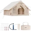 Produktbild: VEVOR Aufblasbare Zelte für Camping 3x3x2,3 m, 4–6 Personen, 300D Oxford, 2 Türen & 4 Netzfenstern, inkl. Aufbewahrungstasche für Transport