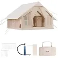 Produktbild: VEVOR Aufblasbare Zelte für Camping 3x3x2,3 m, 4_6 Personen, 300D Oxford 4-Jahreszeiten-Glamping-Zelt mit Handpumpe, Ofenanschluss, 2 Türen & 4 Netz