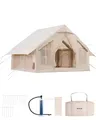 Produktbild: VEVOR Aufblasbare Zelte für Camping 3x3x2,3 m, 4–6 Personen, 300D Oxford 4-Jahreszeiten-Glamping-Zelt mit Handpumpe, Ofenanschluss, 2 Türen & 4 Netzfenstern, inkl. Aufbewahrungstasche für Transport