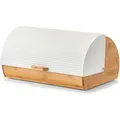Produktbild: Zeller Brotkasten Bambus/Metall 19 cm x 27 cm x 39 cm Weiß-Natur