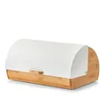 Produktbild: ZELLER 25366 Brotkasten Bambus mit Metalldeckel, weiß, 39 x 27 x 19 cm
