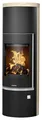 Produktbild: Justus Kaminofen Zeitbrandofen Faro W+ 2.0 Sandstein, Korpus Stahl Schwarz (7kW)
