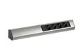 Produktbild: BACHMANN Steckdosenleiste Casia 2 4-Fach 2m Kabel Mehrfachsteckdose für Wand- und Eckmontage in Küche und Büro Edelstahl-Optik 932.004 (mit verstellbare Abdeckung)
