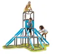 Produktbild: Big Kraxxl The Giant Kletterturm - großes Klettergerüst Outdoor für Kinder von 3-7 Jahre (bis max. 100 kg) - Kletterpyramide auf 4 Etagen, 299 Teile mit Basketball-Ring, 185 x 230 x 185 cm