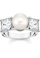 Produktbild: THOMAS SABO Damen-Ring Perle und Weiße Steine Silber TR2408-167-14-56 Ringgröße 56/17,8