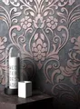 Produktbild: Newroom Vliestapete Hyo Tapete Barocktapete Glänzend,Ornamente,Prunk, Grau Tapete Barock Glänzend - Barocktapete Glanztapete Rosegold Glamour Modern Ornamente Prunk für Wohnzimmer Schlafzimmer Küche, Glanztapete