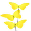 Produktbild: SUNPLAY Sonnenfänger Schmetterlinge Isabelle in GELB, 3 Stück je 20 cm Durchmesser im Set + 70 cm Schwingstäbe