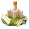 Produktbild: Ocean 5 Kubb - Original Wikinger Spiel | Premium Holzspiel im Stoffbeutel mit massiven Figuren | Schwedenschach Holz Outdoor Spiel Wurf Schach | Kubb für Kinder und Erwachsene |