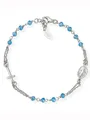 Produktbild: AMEN BROBC3 Damen Armband Madonna Rosaries Crystal Sterling-Silber 925 blau 20 c